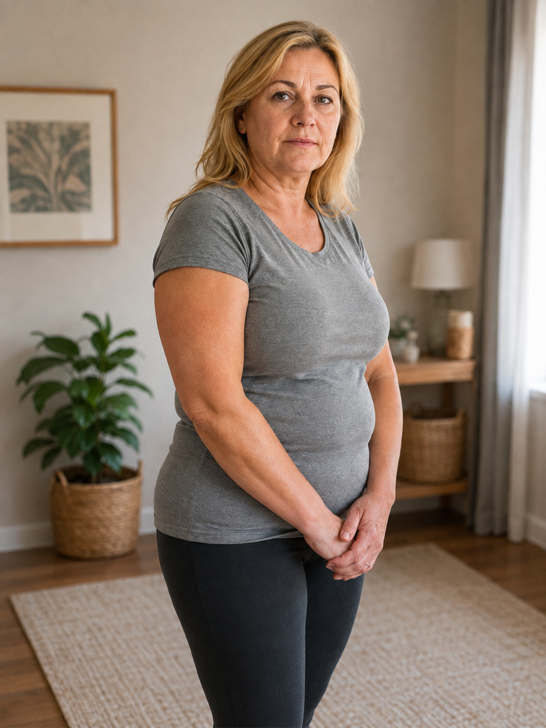 Mujer de 50+ antes de comenzar el programa